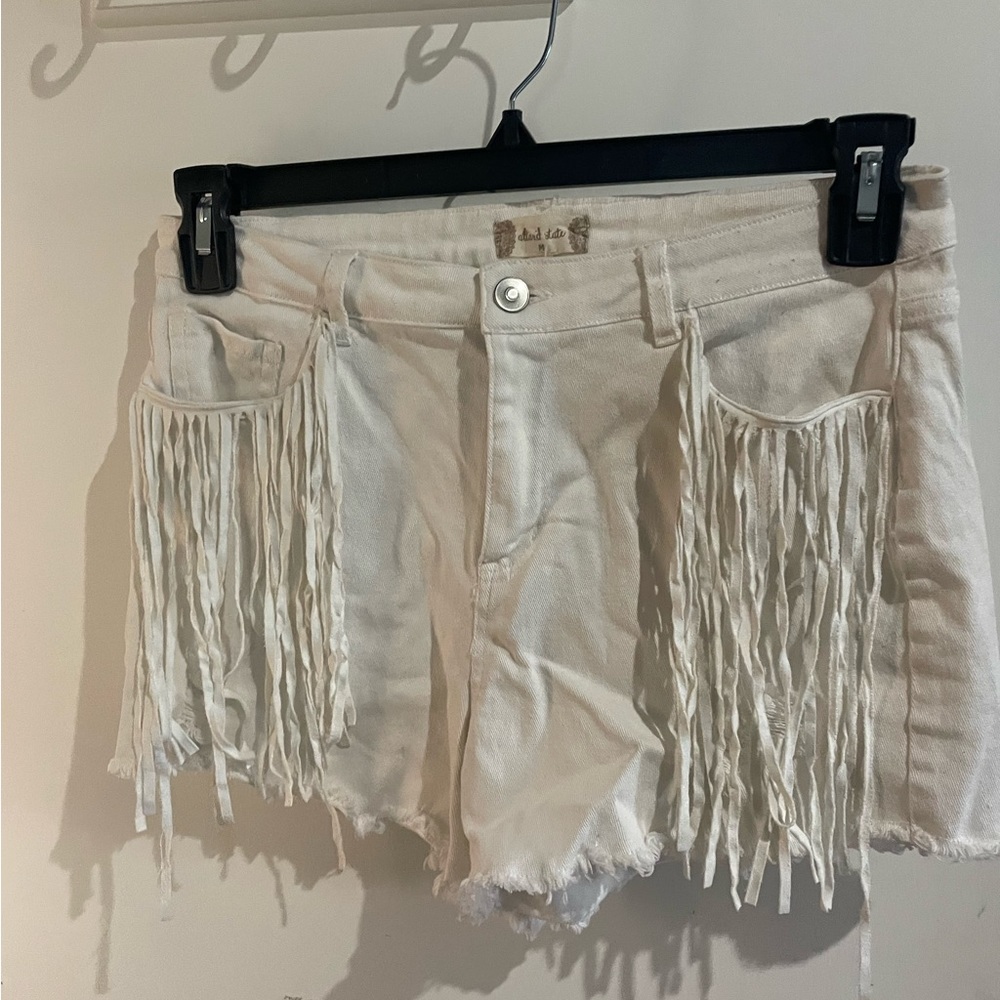 Altar’d State white fringe shorts!